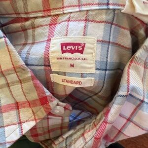 Levi's Men's Casual Red and Blue Checkered Shirt